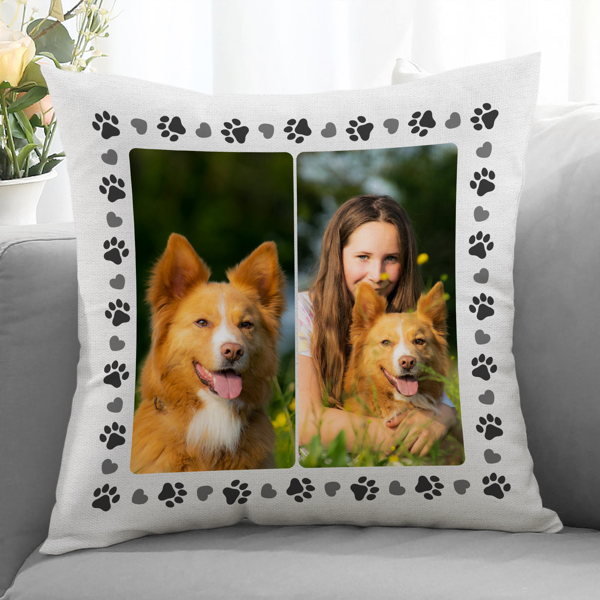 Dog print throw pillows sale