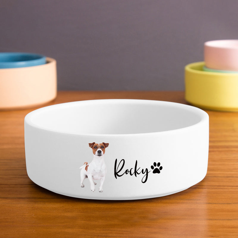 Personalized Plaid Large Dog Bowls