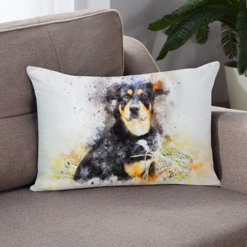 Custom Pet Pillow (Watercolor Portrait)