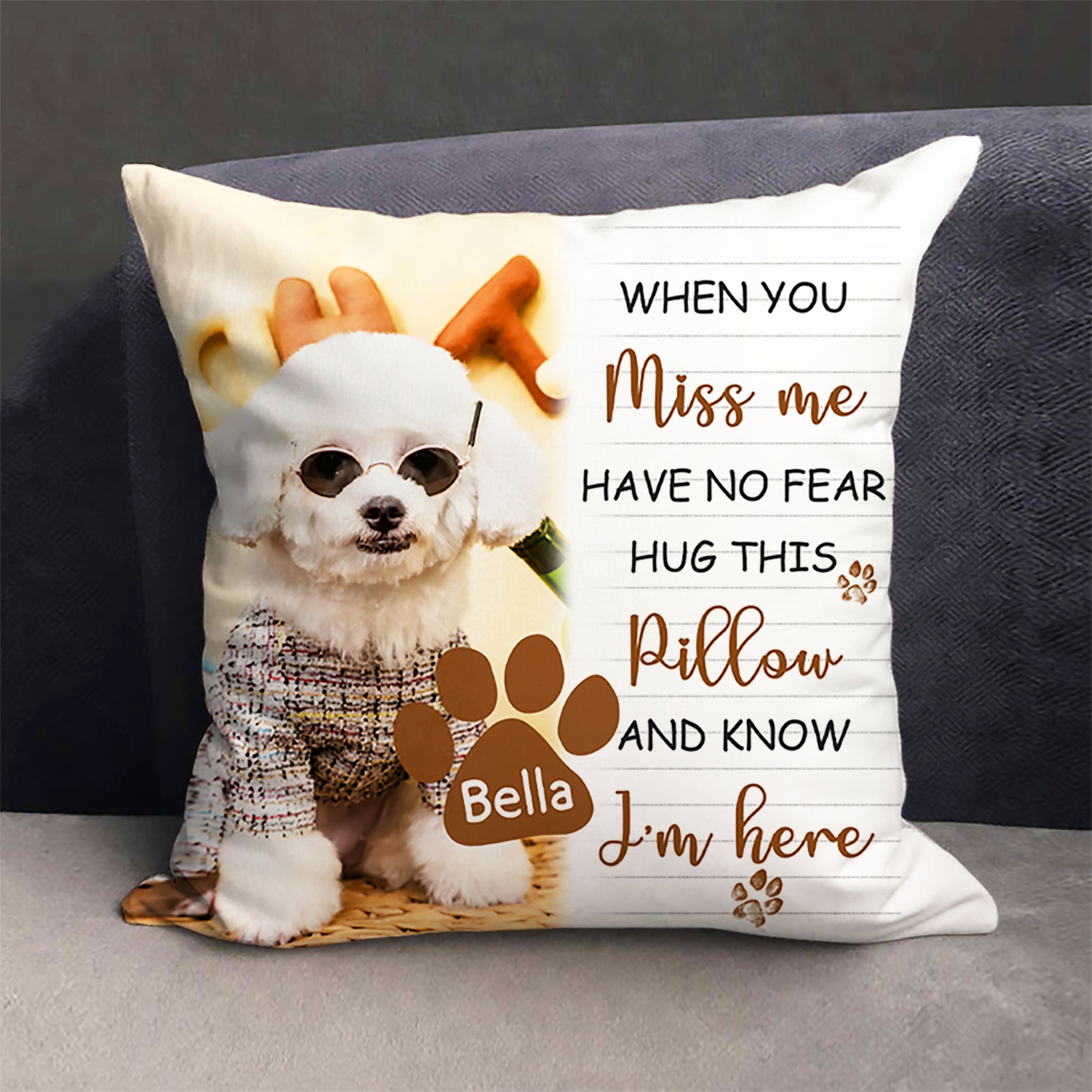 Pillow with your dog's face best sale