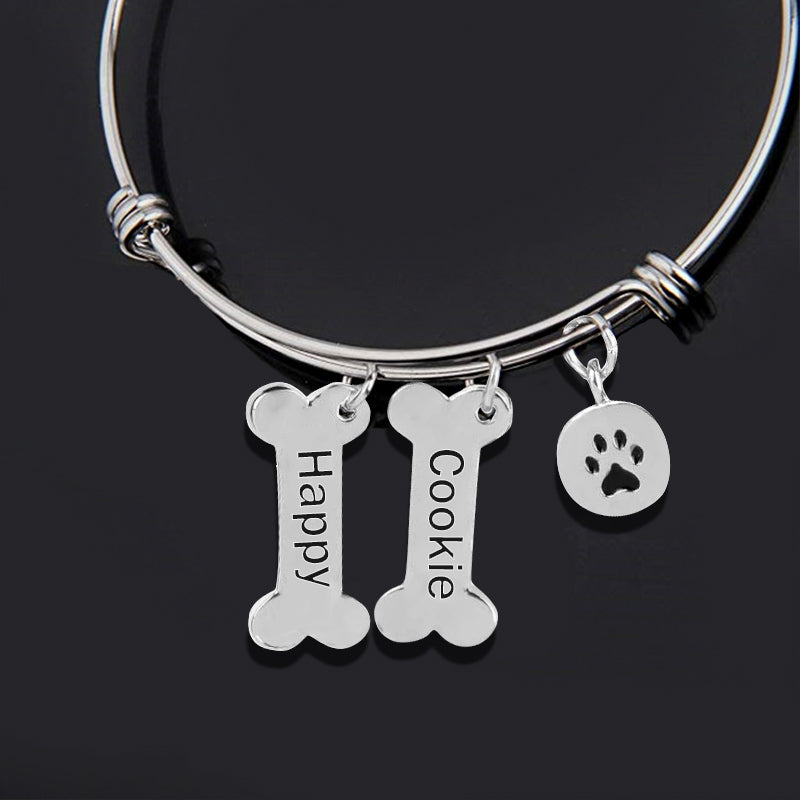 Dog paw and bone clearance bracelet