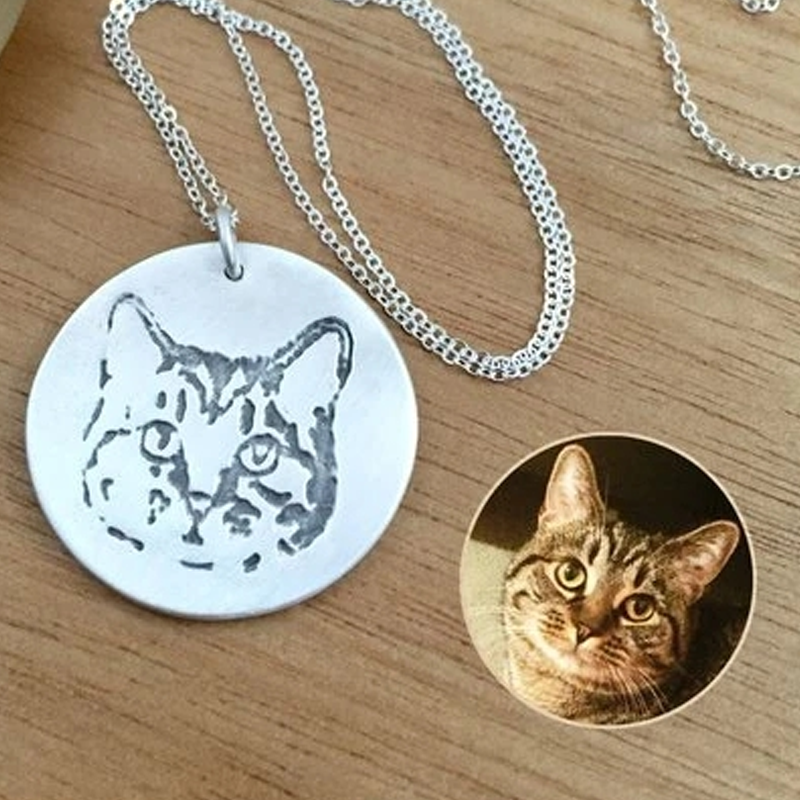 Engraved on sale cat necklace