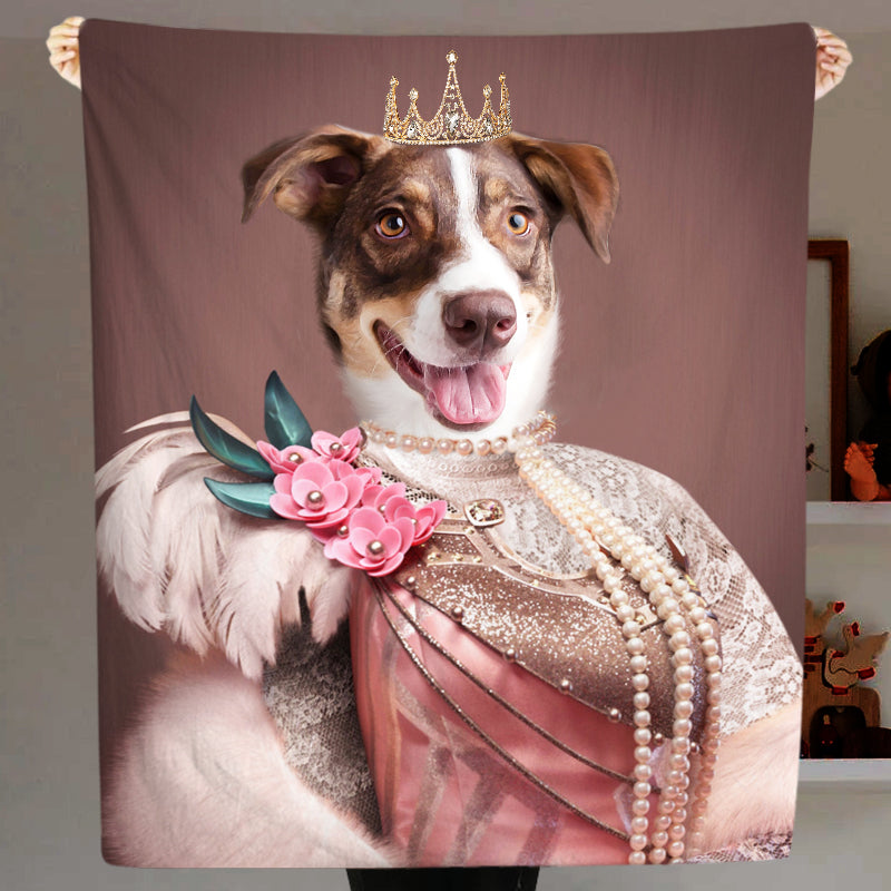 The Red Rose - Personalized Pet Renaissance Dog Blanket with Picture