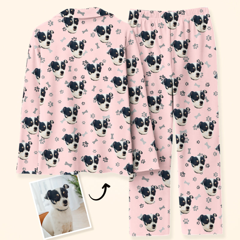 Custom Dog Cat Paw Prints Pajama Pants with Pet Picture Pajamas