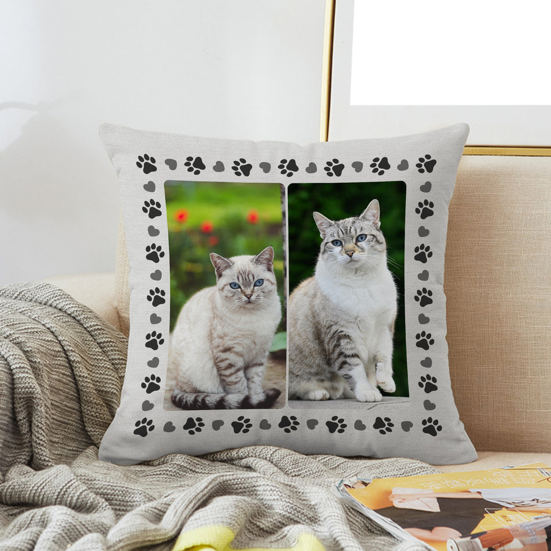 Custom Pet Paw Print Pillow with Dog Pictures Personalized Pet Memorial Pillows The Pet Pillow