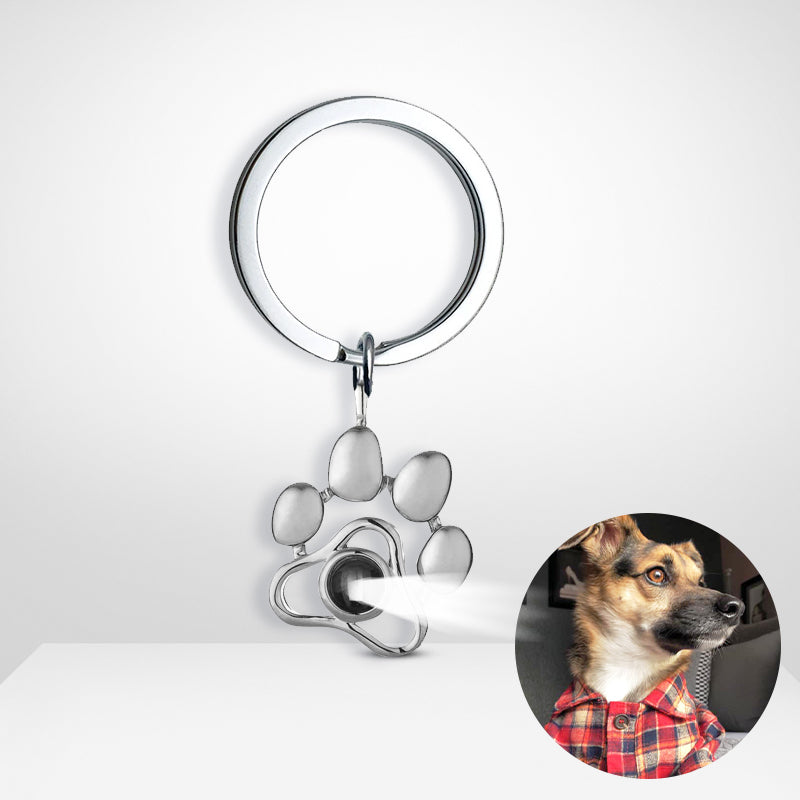 Custom Pet Projection Memorial Keychain with Your Pet Photo as Gift for Loss of Pet