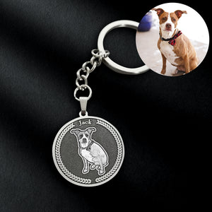 Custom Pet Photo Medal Keychain - The Pet Pillow