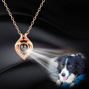 Little Heart Shaped Custom Pet Projection Necklace - The Pet Pillow