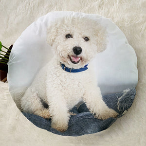 Custom Dog Round Throw Pillows Made from Original, Personalized Pet Round Velvet Pillow - The Pet Pillow