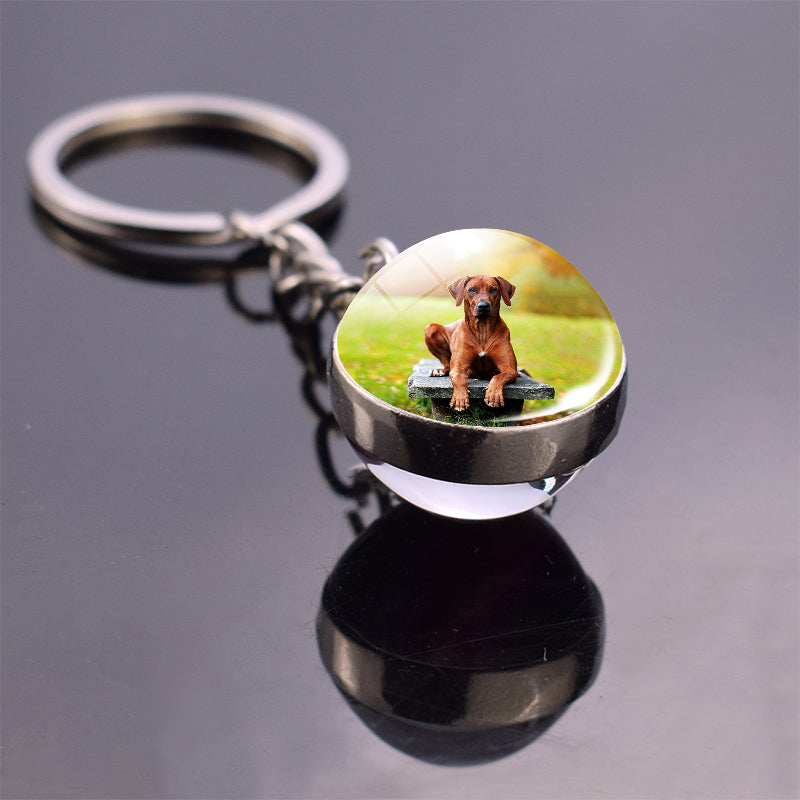 Custom Pet Projection Memorial Keychain with Your Pet Photo as