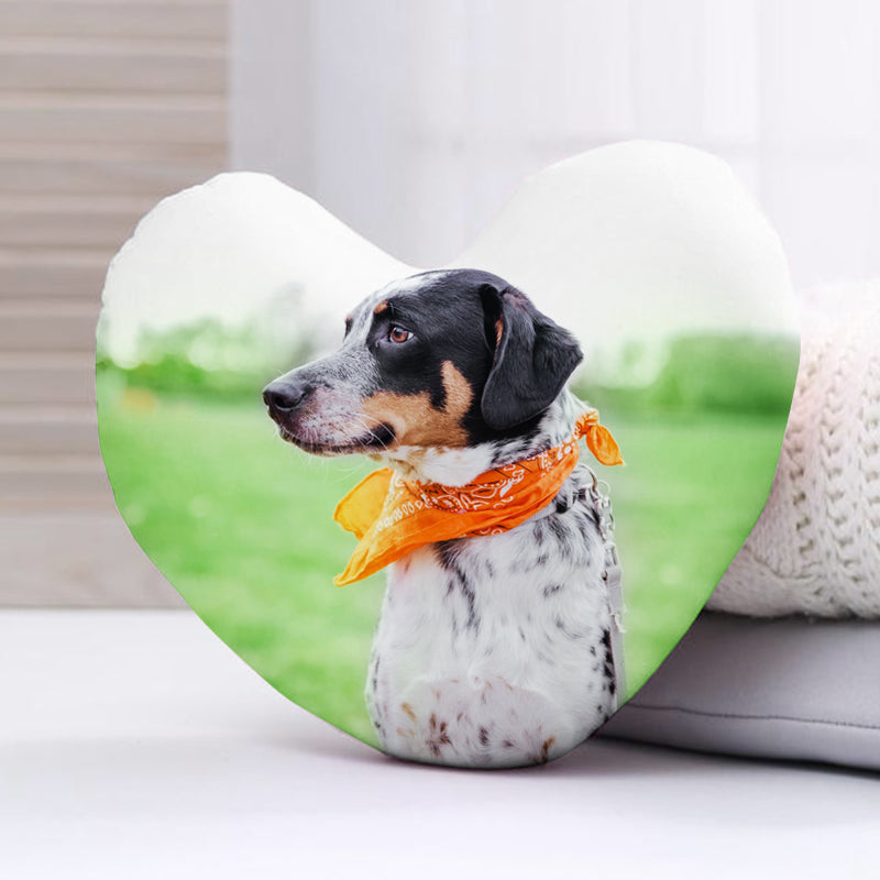 Personalized Dog Heart Shaped Throw Pillows Made from Original Pet Picture The Pet Pillow